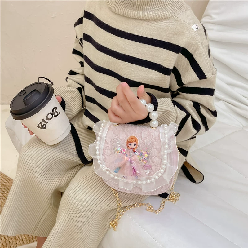 Children's bag, one-shoulder bag, accessory, hand loop bag, shoulder bag, western style, flowered