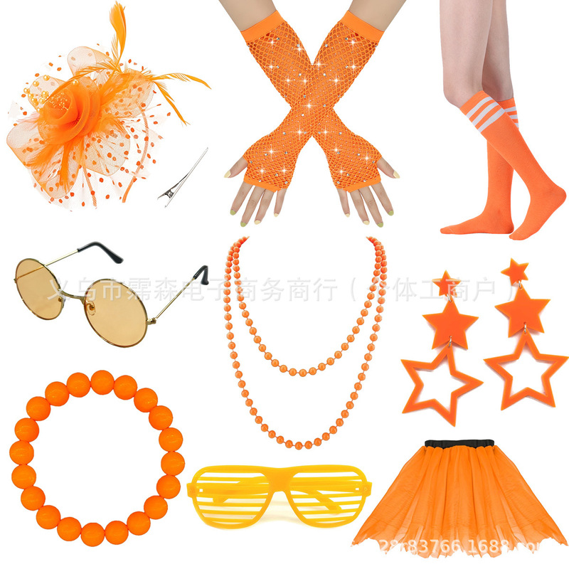 1920S Retro Gatsby-Style Accessories Full Set Party Theme Props Orange Series Matching Accessories Wholesale 1920S Retro Gatsby-Style Accessories Full Set Party Theme Props Orange Series Matching Accessories Wholesale