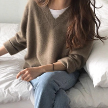 2025慵懒风显瘦秋冬新款毛衣宽松秋冬叠穿套头韩版打底针织衫上衣