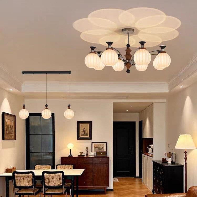 Zhao Ying Vintage Mid-Century Style Living Room Chandelier French Retro Main Hall Light 2026 New Bamboo Joint Lighting Fixtures Zhao Ying Vintage Mid-Century Style Living Room Chandelier French Retro Main Hall Light 2026 New Bamboo Joint Lighting Fixtures
