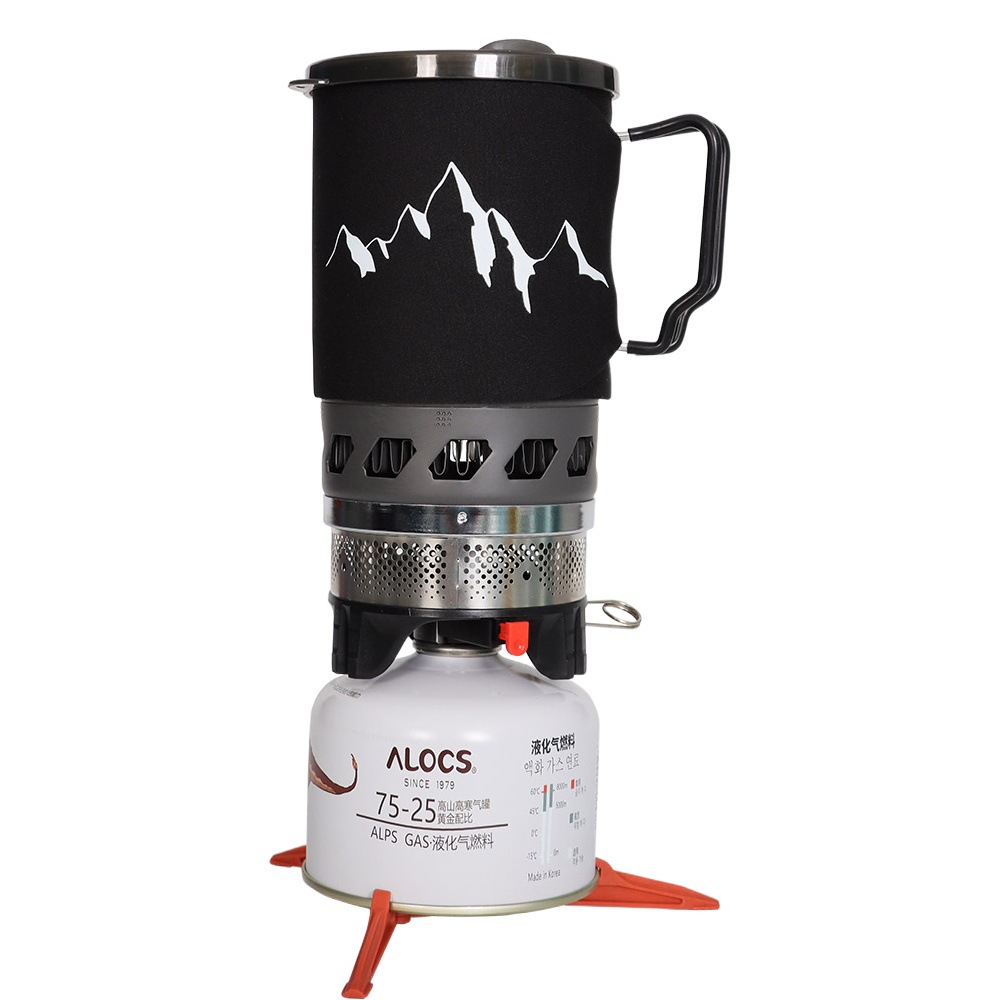 0.9L Food-Grade Aluminum Camping Stove Reactor System Stove Portable Stove Heat-Gathering Cassette Stove Portable