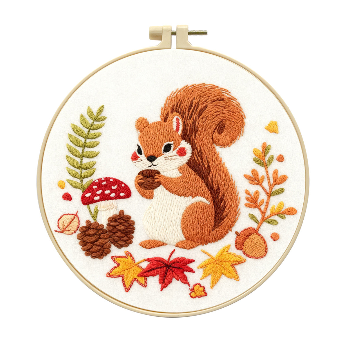 Animales de dibujos animados ardilla bordado colgar dibujos hechos a mano DIY material paquete Lu bordado sala de estar adornos de dibujos animados fábrica al por mayor