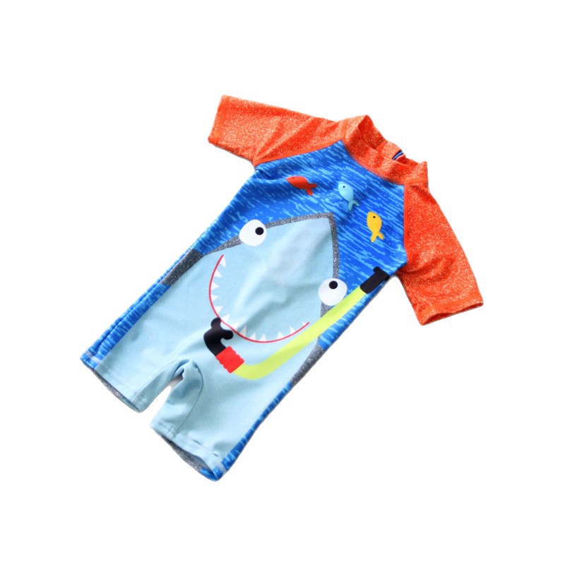 Cartoon children's shark, cute quick dry swimwear for men and women, Korean style, sun protection 5