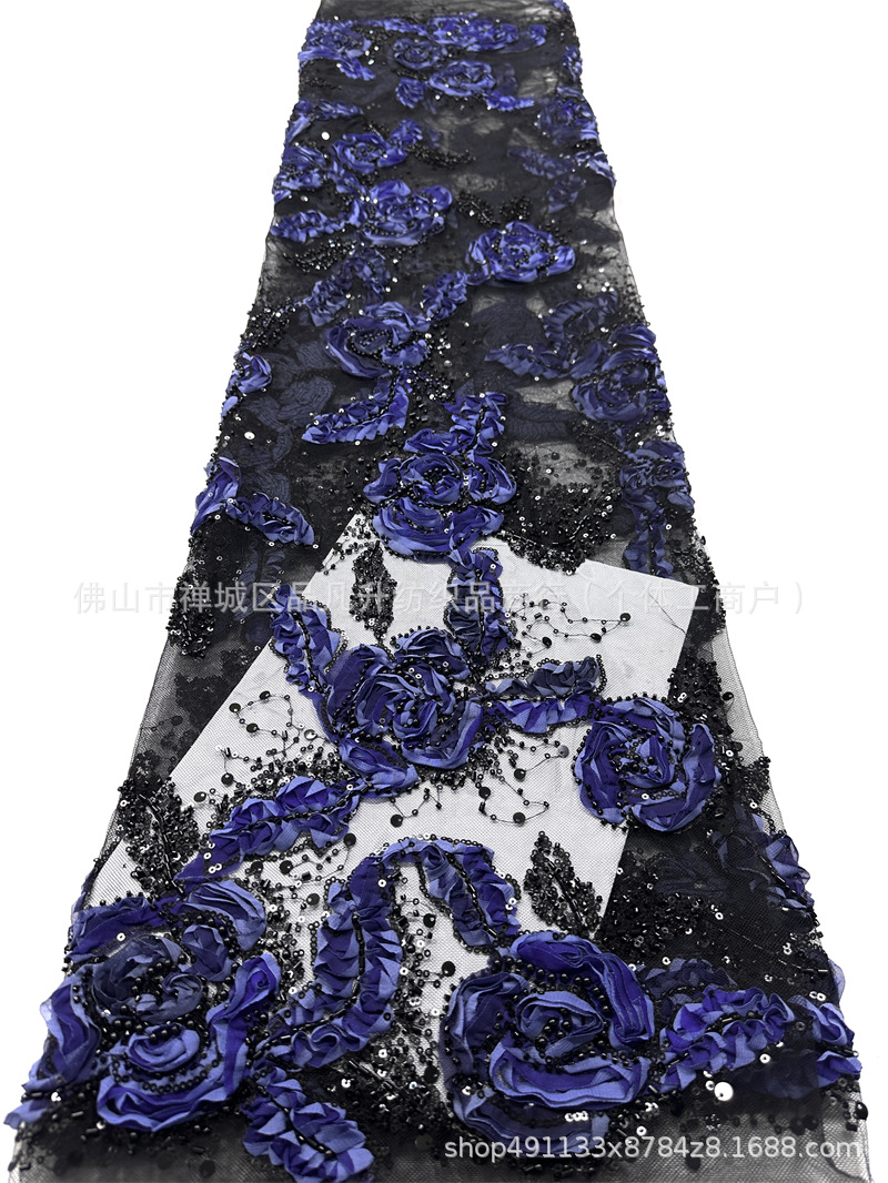 Moda francesa retrógrada de ancho lleno con tela de encaje bridal sequins lace fabric