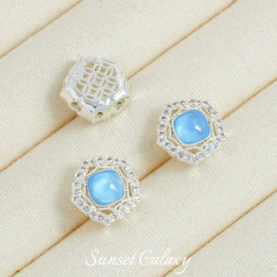 Zərgərlik ara hissələri, Plated Aquamaro Jewelry Beaded - silver-pentagon-one