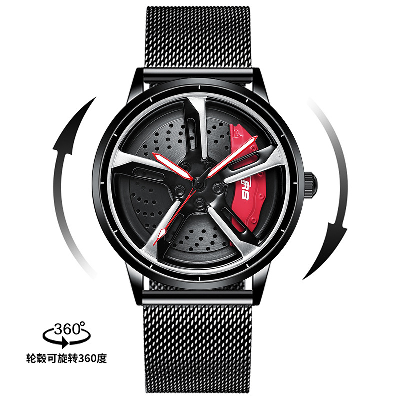 SVJ entrega de una pieza reloj de hombre coche rueda Hub modificación rs7 reloj de hombre hidráulico tridimensional reloj de cuarzo hueco