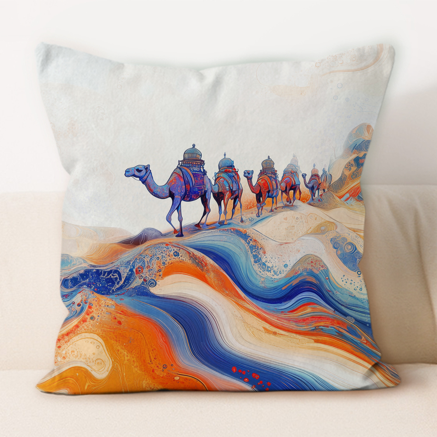 Desierto Dunhuang almohada de viento estilo chino decoración del hogar almohada de almuerzo almohada de almuerzo almohada al por mayor