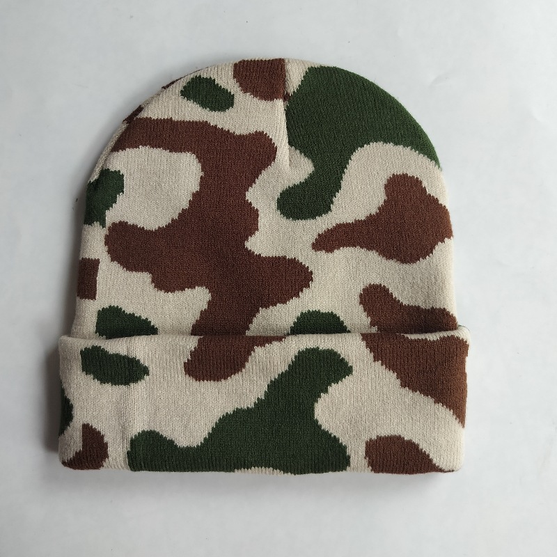 Gorro de Punto Jacquard de Acrílico Térmico, Cortavientos y Plegable para Exteriores e Invierno