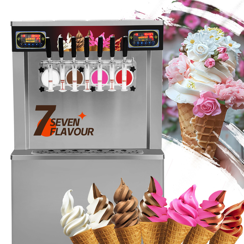 7 Flavor Soft Ice Cream Machine Ice Cream Machine with Pre-cooling Automatic Ice Cream Machine Ice Cream machine 7 Flavor Soft Ice Cream Machine Ice Cream Machine with Pre-cooling Automatic Ice Cream Machine Ice Cream machine