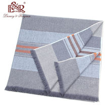 美国品牌外贸原单秋冬厚款涤纶刺毛横条纹空调毯车载露营盖毯披肩