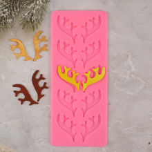 圣诞节麋鹿鹿角翻糖硅胶模具蛋糕纸杯小鹿角巧克力插牌装饰配件模