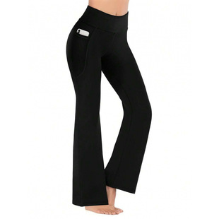A 20288 High waist pocket yoga flared pants �����ڴ��٤����