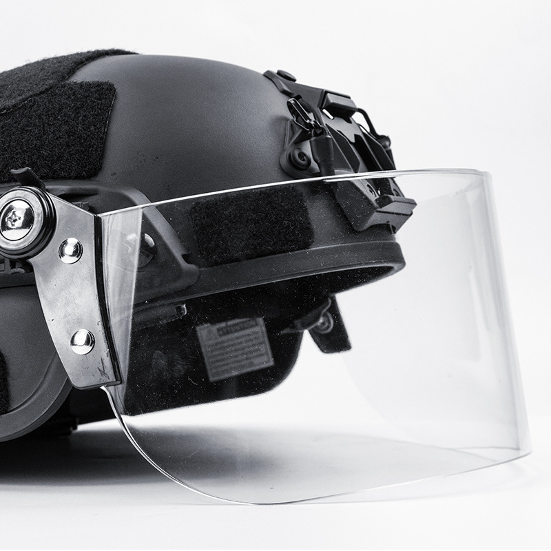 Casco Táctico con Visera Protectora Transparente Desmontable, Anti-Esturbios, Anti-Golpes Faciales, Moderno para Actividades al Aire Libre