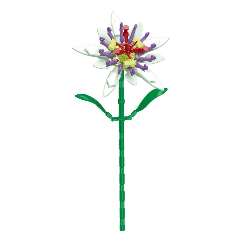 钻马积木花永生花束抱抱桶仿真花小颗粒积木DIY玩具七夕女生礼物|undefined
