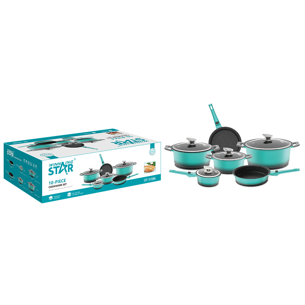 Winningstar-frontera especial cocina utensilios de cocina arroz frito olla caliente agua hirviendo multi-funcional pan conjunto de seis piezas
