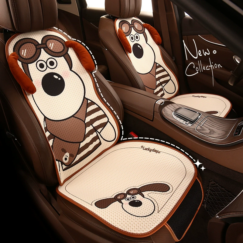 Автомобильная Подушка четыре сезона Универсальный Новый чехол на сиденье с мультяшным милым щенком, Женская Автомобильная половинка, Чехол на подушку для сиденья