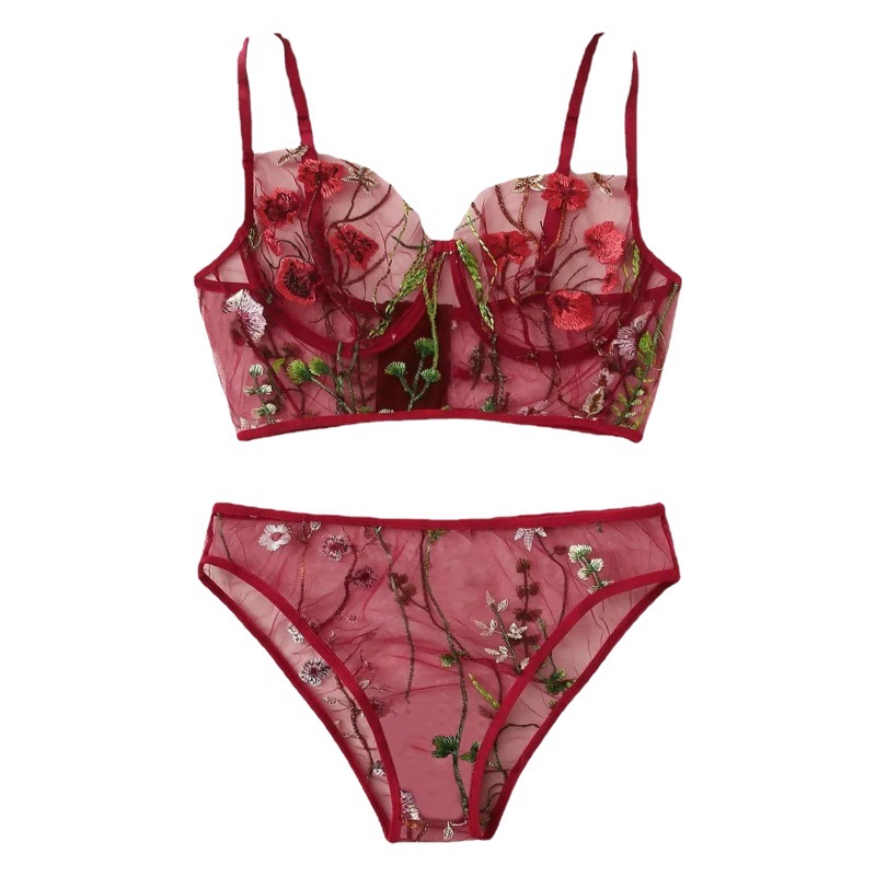 Comercio exterior europeo y americano de tres puntos de malla ver a través de las mujeres entrega de una sola pieza rojo caliente tentación encanto sexy ropa interior