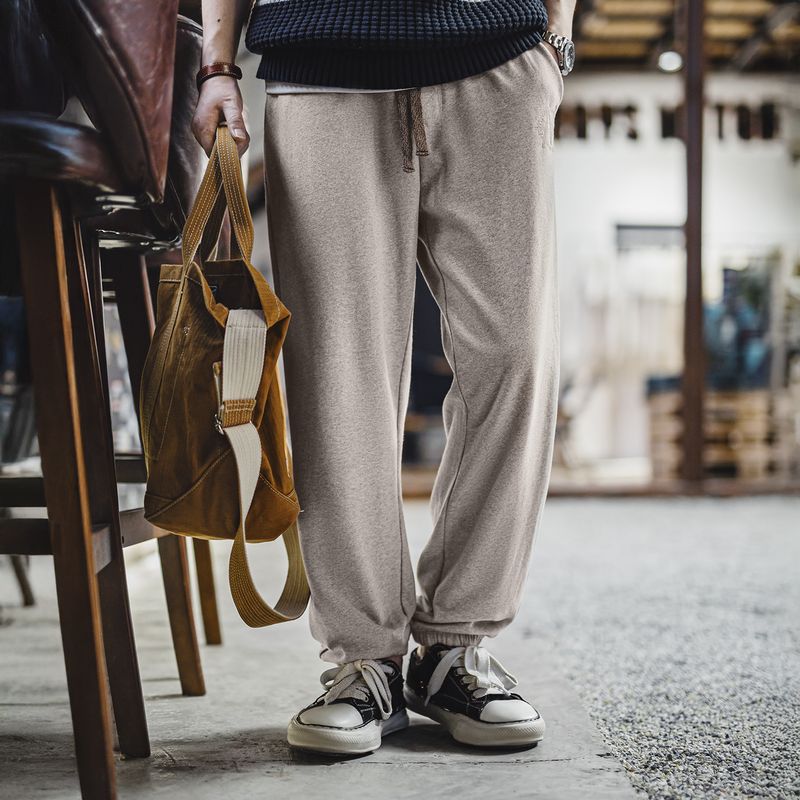 Maden Workwear American Retro Gray Embroidered Sweatpants Men's Training Sports Long Pants Spring Men's Casual Straight-Leg Joggers