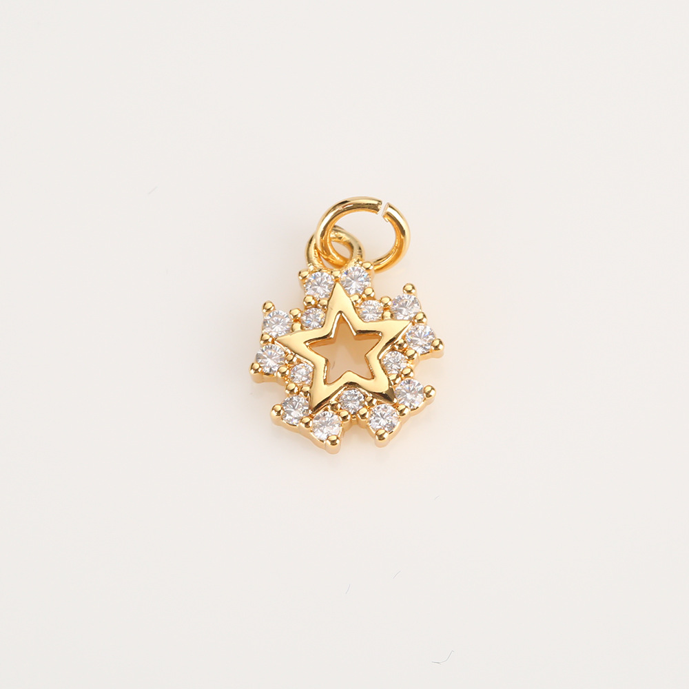 15g Weight Pendant Jewelry Making Type 10*10mm Jewelry Making Size Zircon Inlay Material DIY Jewelry Accessories Classification 1 Piece Quantity Copper Material Star, Heart Shape, Eye Pattern All Seasons Season Plating, Inlay Design IG Style Style 1 Piece 10*10mm Copper Zircon Star Heart Shape Eye Pendant 2