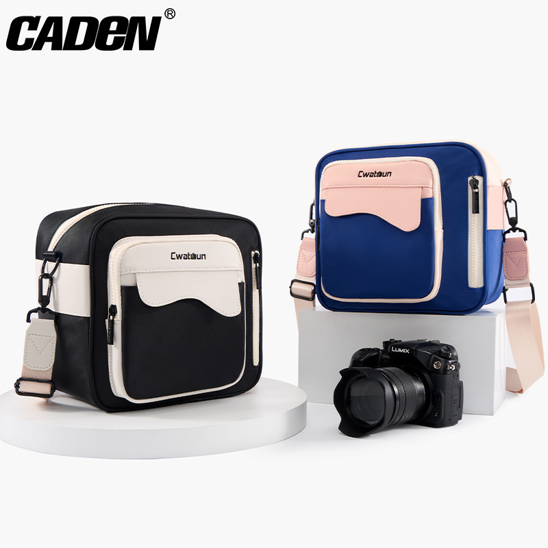 CADeN Carden Japanese style square box camera bag anti-theft small backpack photography bag casual contrast color micro single single reverse bag CADeN Carden Japanese style square box camera bag anti-theft small backpack photography bag casual contrast color micro single single reverse bag