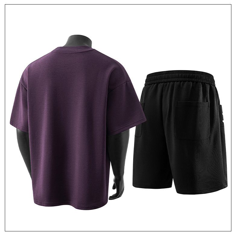 Men's Short Sleeved Suit Cleanfit Crew Neck T-Shirt High Street Patchwork 3D Studs Premium Feel_viptrois.com