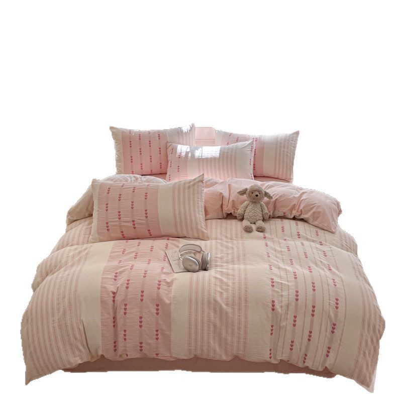 Luxury Jacquard Waffle Cotton Bedding Set Modern Minimalist Style_voghion.com