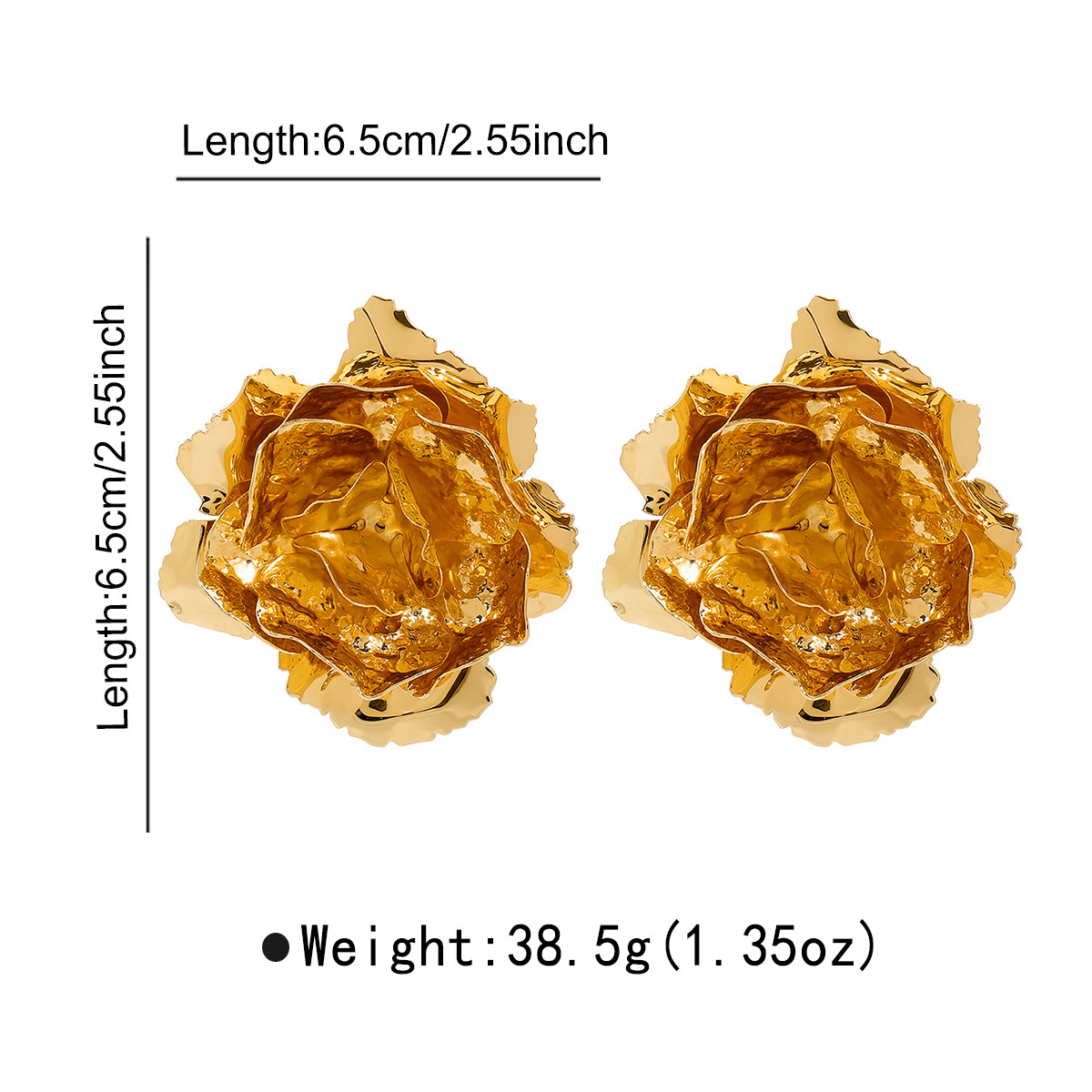 1 Paar Retro Blume Überzug Eisen Ohrstecker display picture 1