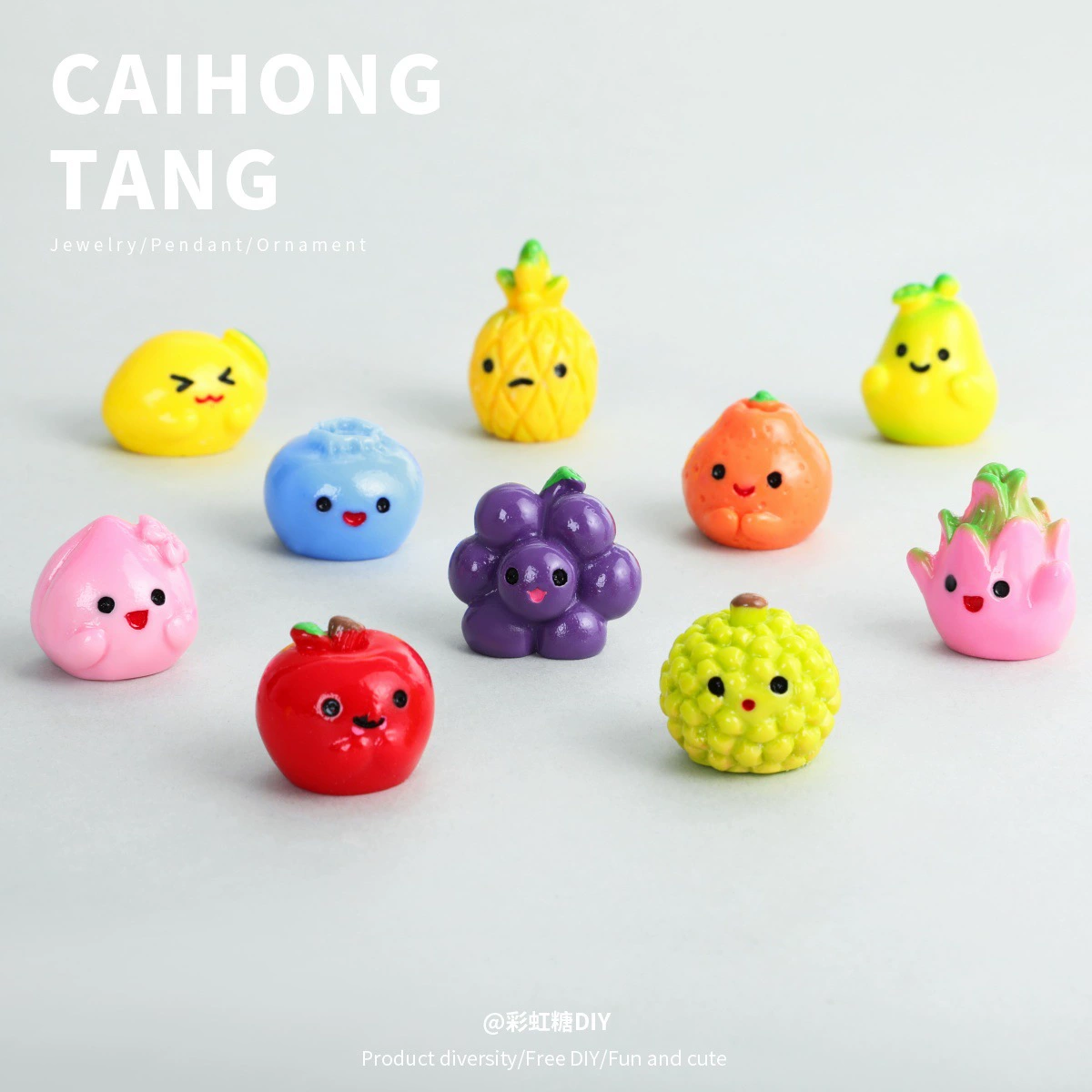 Аксессуары для самостоятельного изготовления стереофонических игрушек, однотонные, милые фрукты, смола, креативные, ручная работа, брелоки, ювелирные украшения, оптом