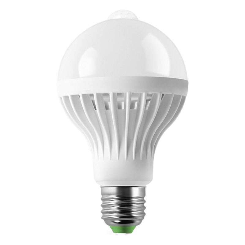 Bombilla LED con sensor de voz para pasillo, iluminación interior, sensor de cuerpo humano que ahorra energía, casquillo de tornillo e27, luz para pasillo, balcón, bombilla autoiluminada