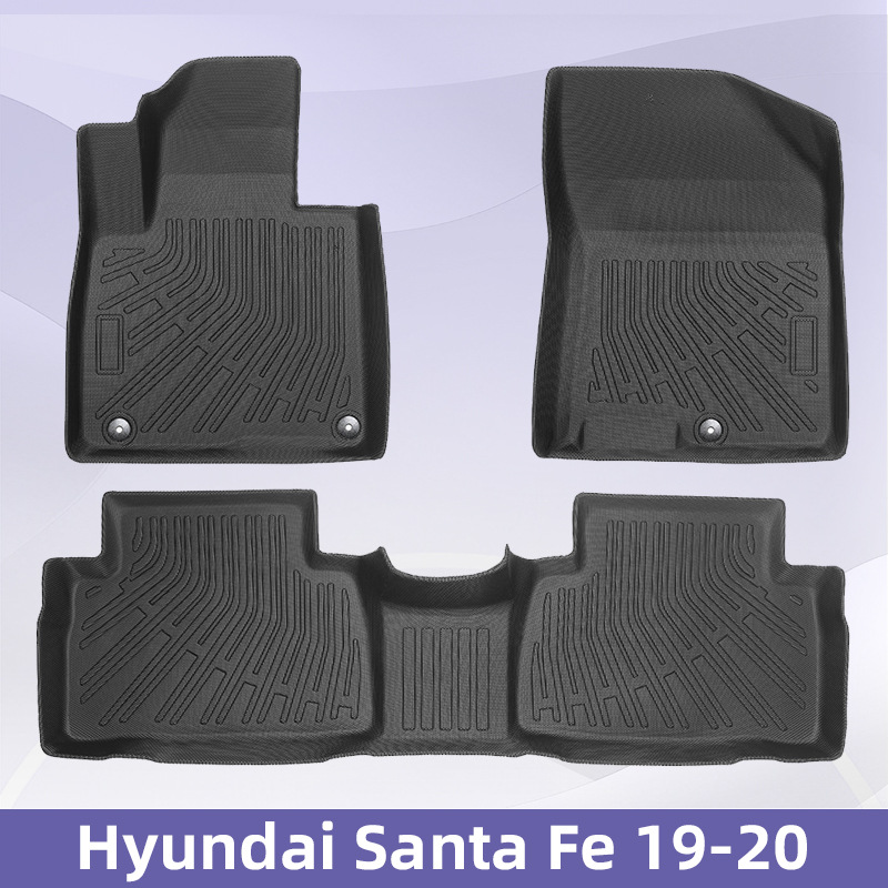 Aplicable a Hyundai Santa Fe 2019 - 2020 TPE Foot Pad 3D All Weather Material Backpack Pad