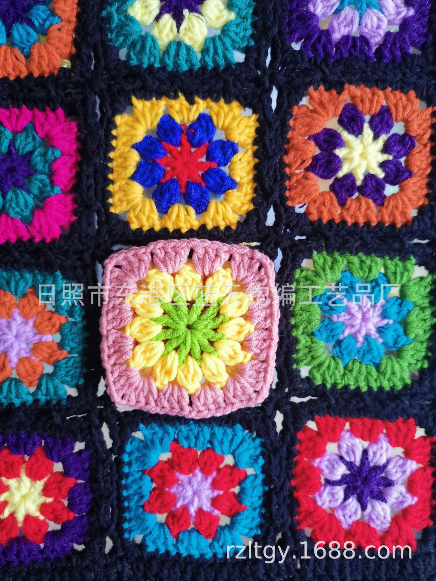 毛线钩花、钩针毛线花边，手工毛线花边