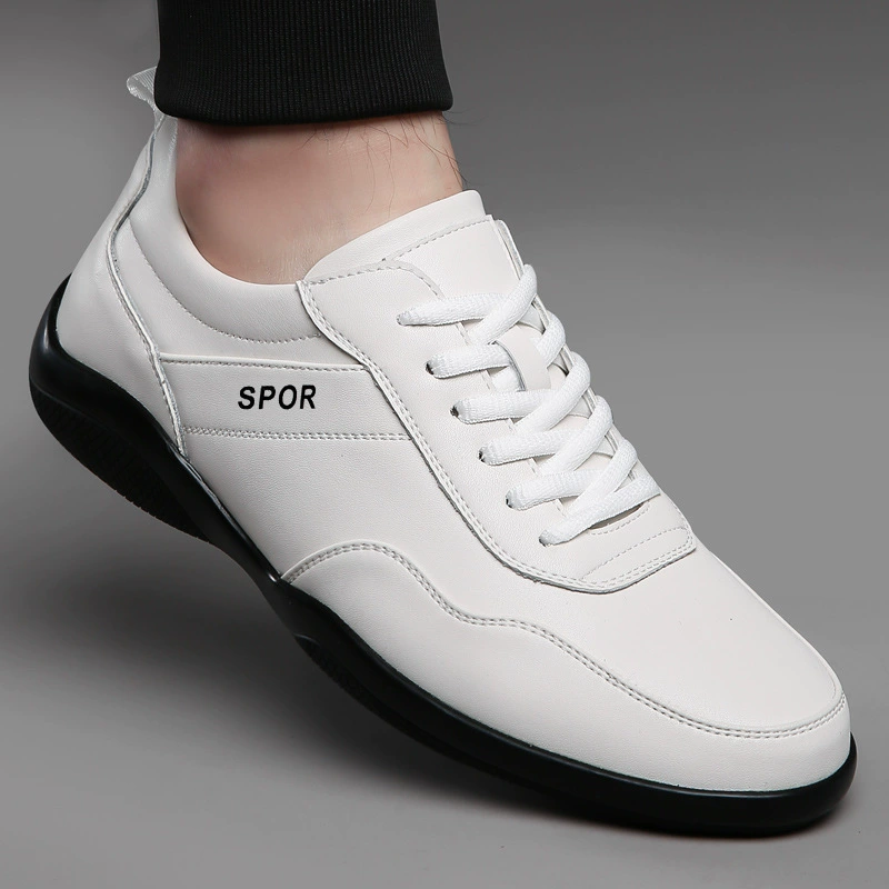 Мужская обувь 2023, новая осенняя Спортивная повседневная обувь из натуральной кожи на мягкой подошве, мужская дорожная обувь, Мужская дышащая Белая обувь