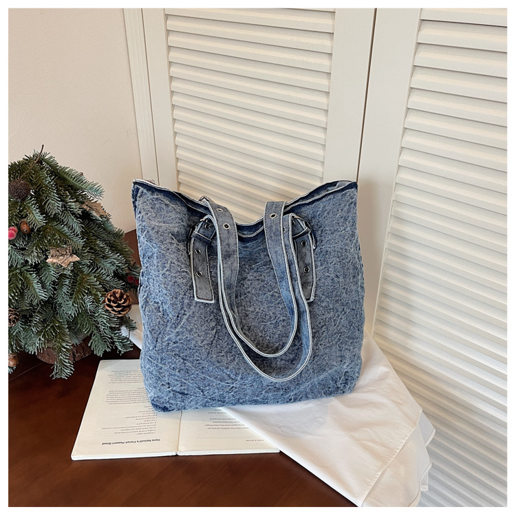 Bolso retro de gran capacidad para mujeres 2026 nuevo estilo vaquero de moda bolso de hombro de brazo de viaje ocio bolso de mano