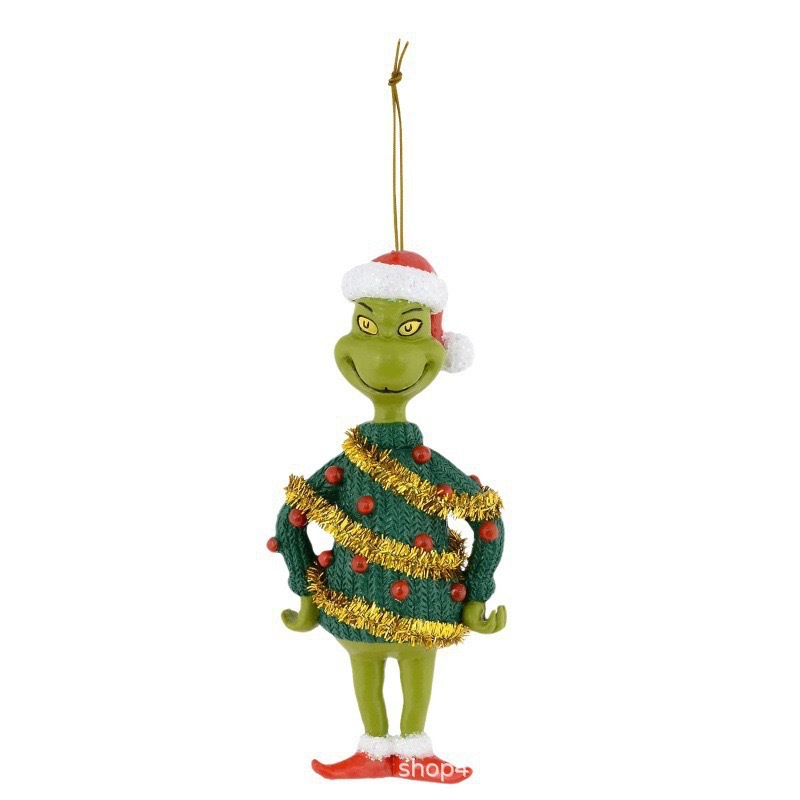 2023 nuevos productos monstruos de pelo verde decoración de Navidad colgante de dibujos animados colgante de árbol de Navidad decoración interior de automóviles de Navidad image 14