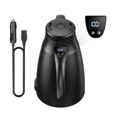 Cross-Border Car Kettle 12V24V Universal Ai Automatic Voltage Recognition 1.2L Electric Kettle Car Supplies (Digər kiçik elektrik cihazlar) - 12v24v-black-universal