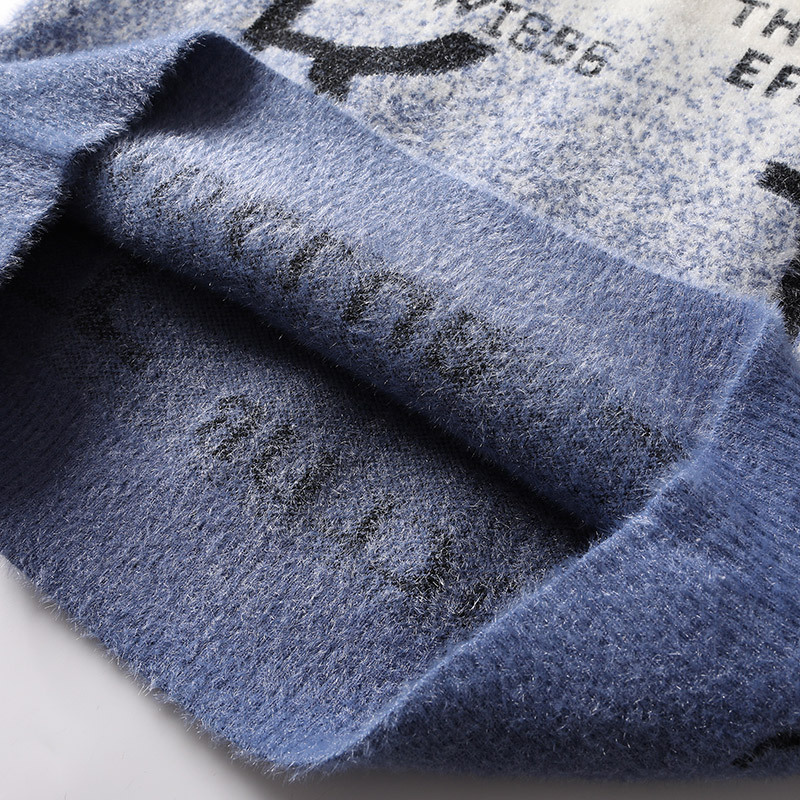 Men's Clothing plus velvet sweater men's winter plus velvet thickened high end cashmere sweater warm knitted bottoming shirt_voghion.com