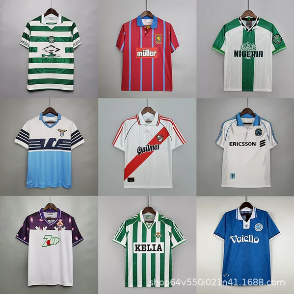 Popular Retro Football Collectible Edition Short-Sleeved Football Jerseys of Real Madrid, Arsenal, Barcelona, Ac Milan, Juventus, and Paris