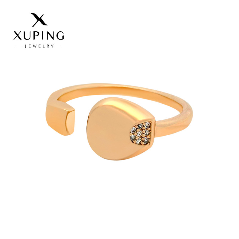 El nuevo anillo de moda de Xuping, anillo de apertura femenino, personalidad ajustable, diseño de nicho, anillo de dedo de comida simple y versátil