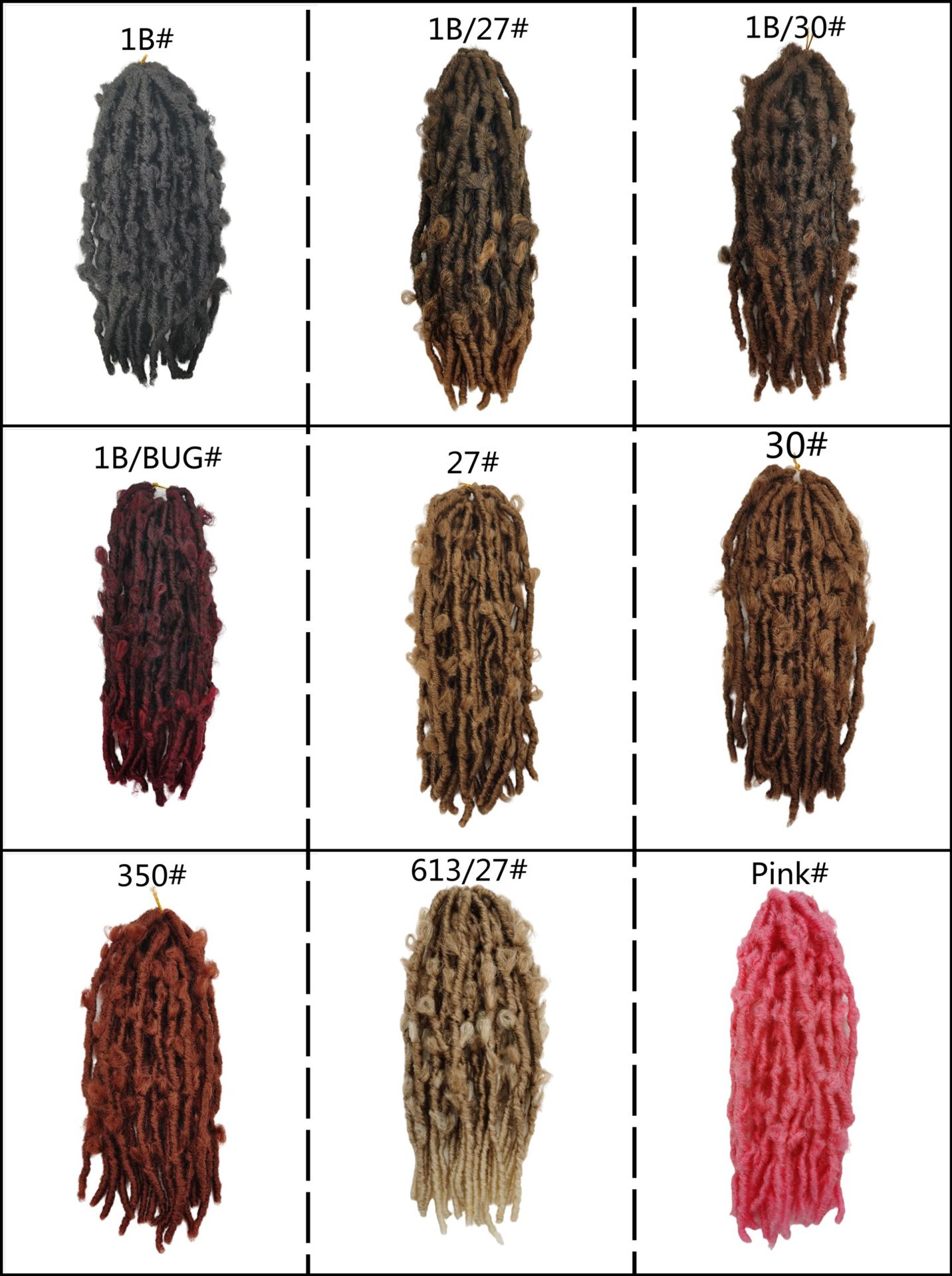 Dreadlocks Butterfly Locs Häkelhaar Schmetterling lockige Dreadlocks lockige Haarverlängerungen_voghion.com