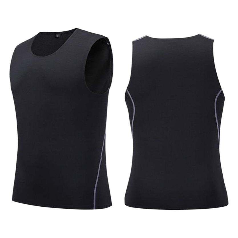 Sports Fitness Vest Vest Sleeveless T-Shirt Men's Slim Round Neck Sweatshirt Tight Quick-Drying Gym Fitness Clothing for Men