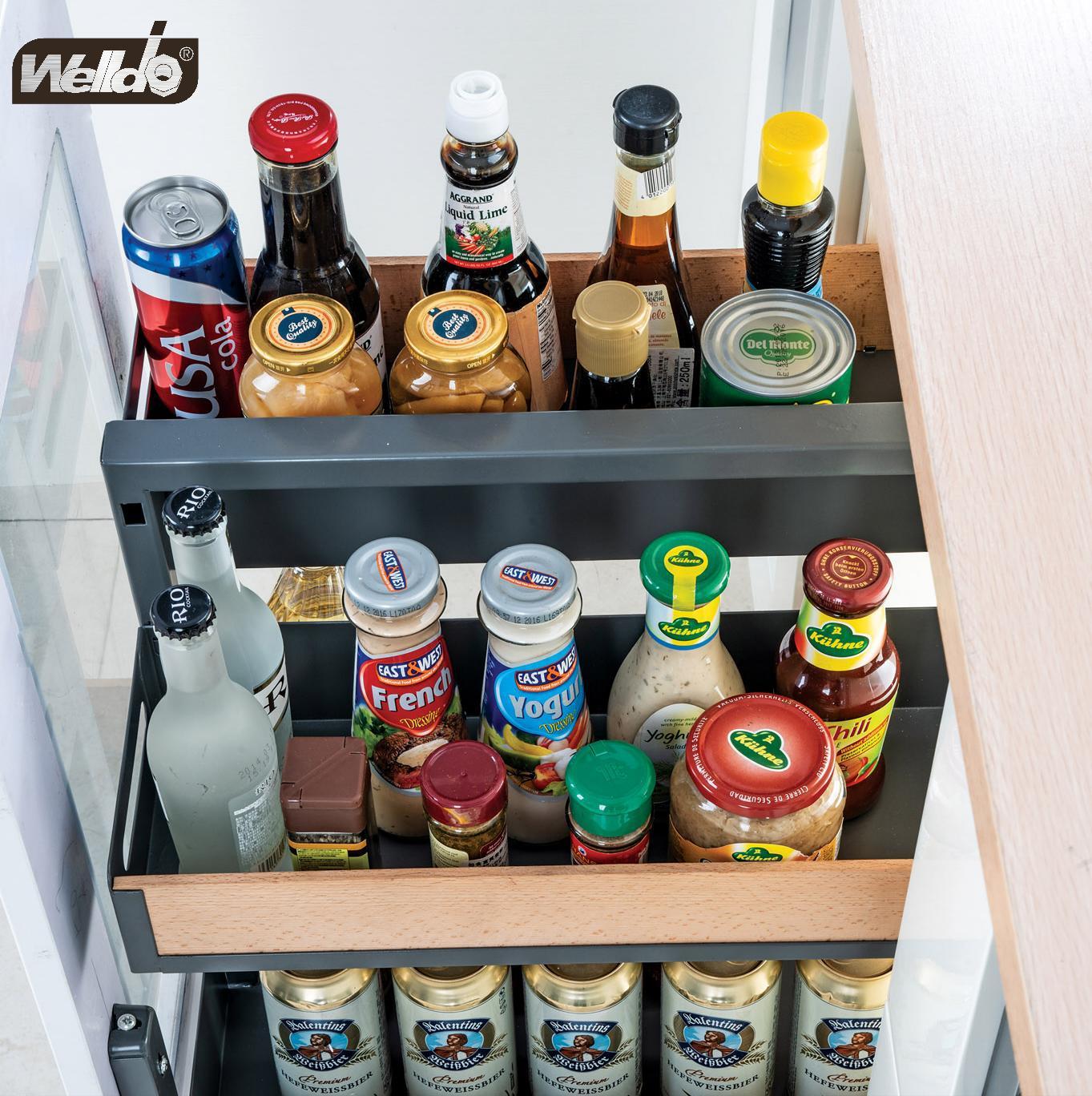 Welldo纬东 厨房地柜活动板式拉篮橱柜抽屉式板式拉篮调味拉篮