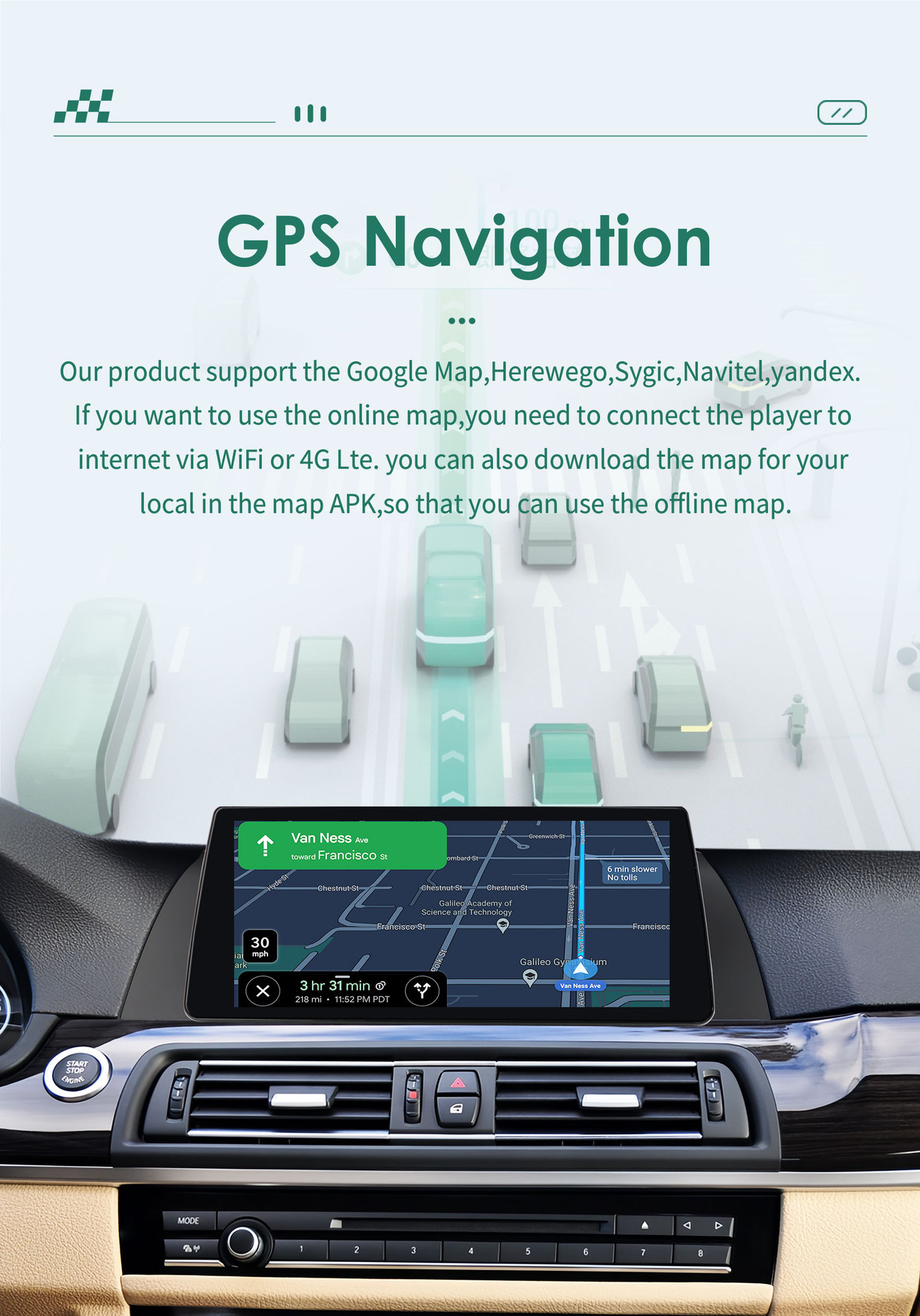 10.25inch Bmw Navigation 525I 528I Is Suitable for 11-12 Models 5 Series F10 F11 Modified High-Definition Large Screen