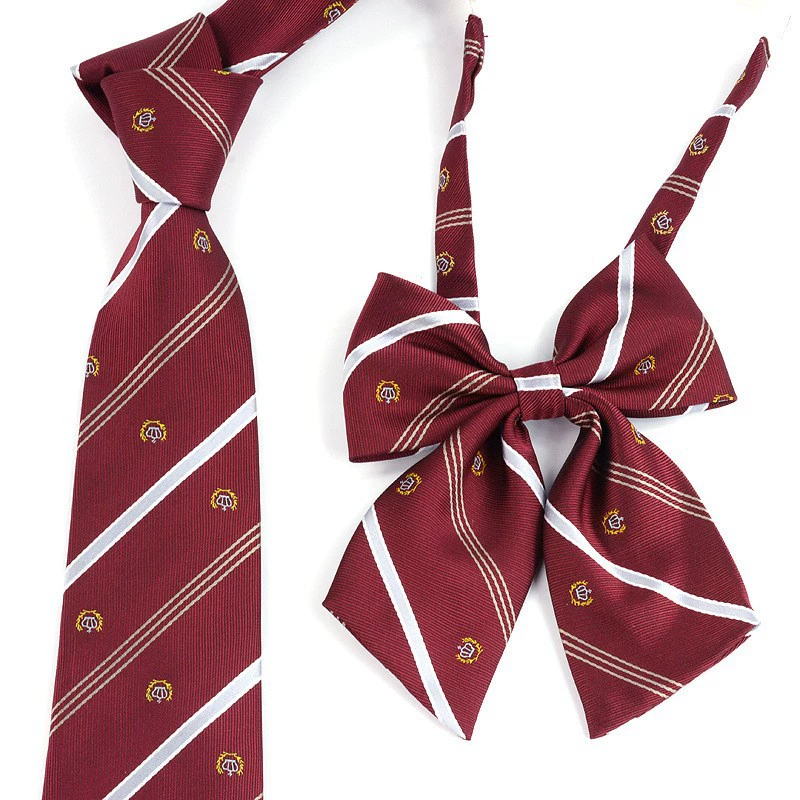 Японский JK галстук-бабочка воротник цветок DK Корона красная бабочка свободный удар подходящая рубашка Униформа Мужская и Женская Полосатая украшение