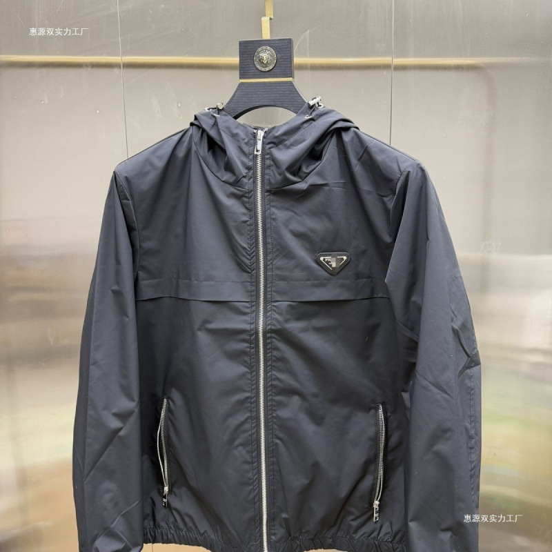 European New Style Slim-Fit Men's Jacket, Simple Solid Color Hooded Jacket, Men's Fashion Trendy Casual Windproof Top