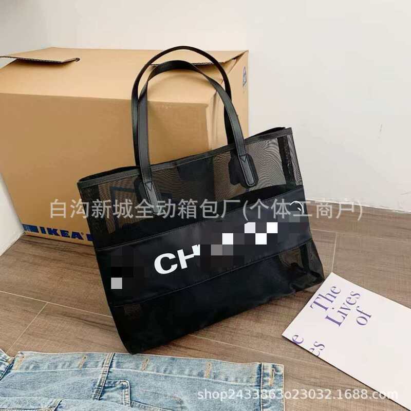 Big Brand Foreign Trade Wholesale*Women's Large-Capacity Mesh Tote Casual Mother-Daughter Bag*Daily Lightweight Storage Beach Bag