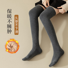 諸暨襪子女中筒襪秋冬季加厚毛圈小腿襪冬天保暖睡眠襪加絨過膝襪