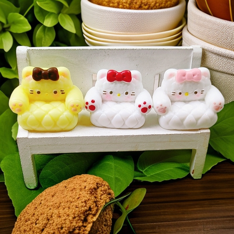 立体沙发小猫可爱奶油胶配饰树脂diy饰品卡通创意小摆件装饰配件|undefined