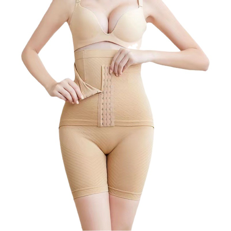 Boxer-breasted belly-tight underwear women's anti-light hip shaping waist shaping high waist belly-tight pants safety pants