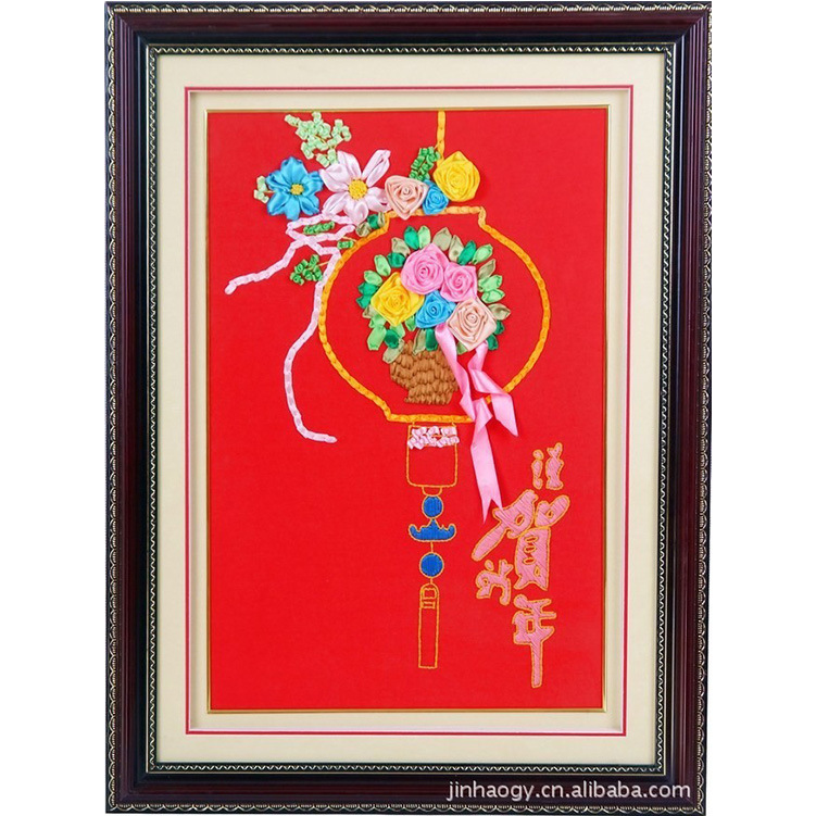 Bordado a mano DIY cinta bordado colgante pintura principiante bordado punto de cruz sala de estar pintura decorativa Lu bordado niños pequeña pintura colgante