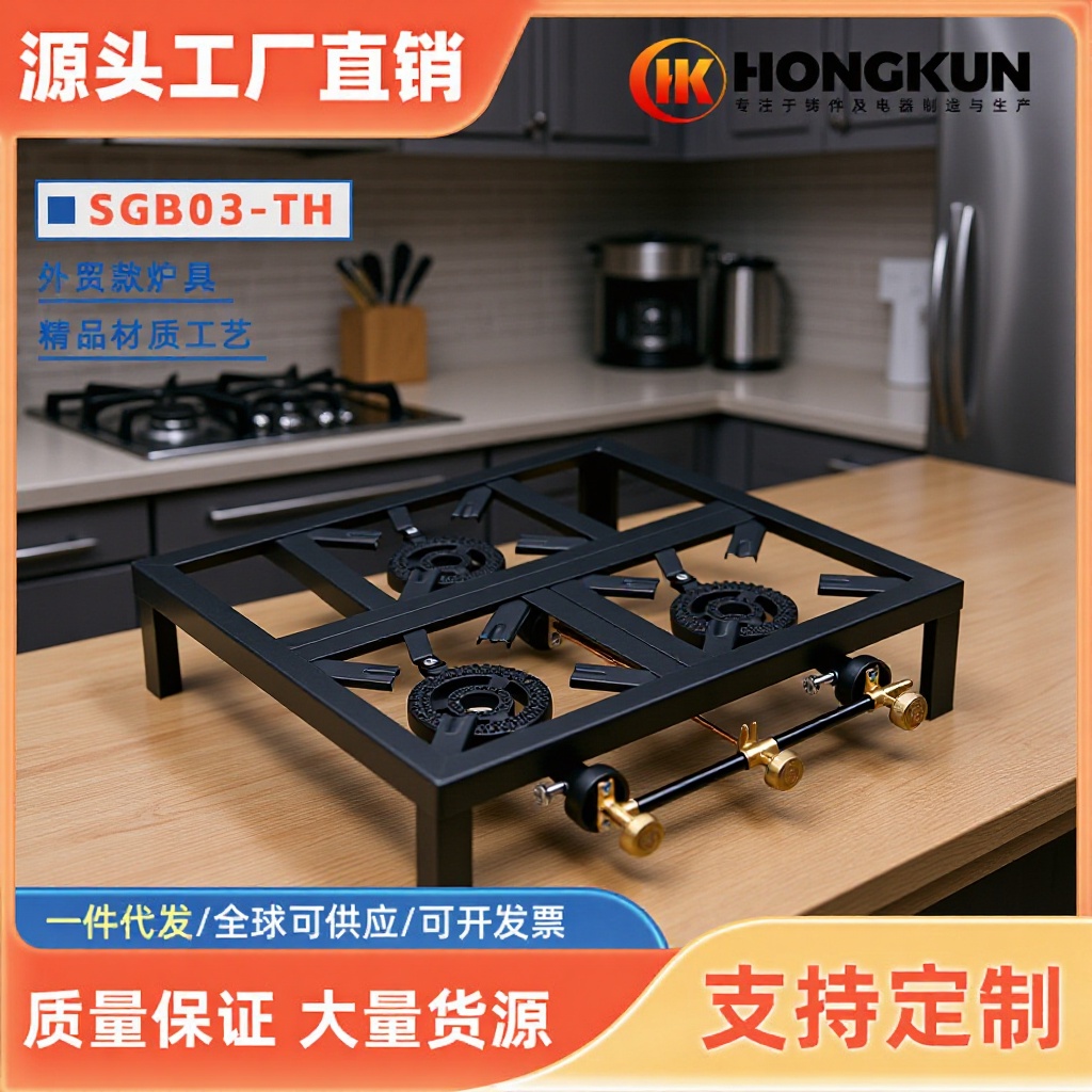 horno de hierro fundido comercial horno de gas horno de ángulo horno de tres extremos horno de fuego rápido horno de gas licuado doméstico tipo de escritorio tres hornos fácilmente limpias de gas
